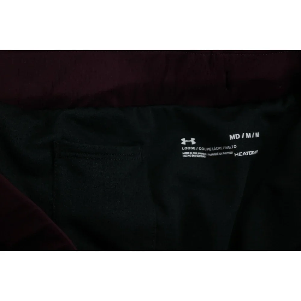 Under Armour Shorts Womens Medium Maroon HeatGear Running Athletic Loose 1059